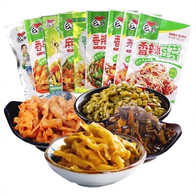140袋10个口味下饭菜小菜咸菜小包装榨菜丝整箱外卖榨菜小包装图5