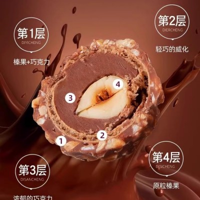 正品意大利进口欧版费/列罗杂莎榛果夹心巧克力T24粒盒装年货礼盒图3