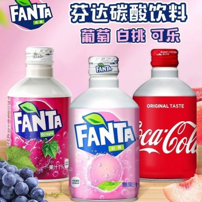 日本进口可口可乐300ml白桃饮料子弹头葡萄可乐夏日饮品碳酸饮料图2