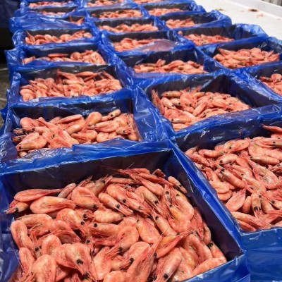 甜虾-原装进口虾-熟冻北极甜虾元宝虾冰虾带籽批发商用整件5kg装图2