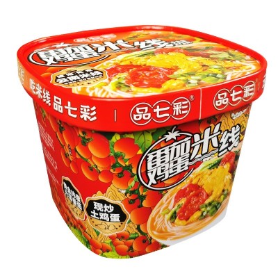 【品七彩】云南特产方便速食热水泡番茄鸡蛋过桥米线早餐宵夜新品图5