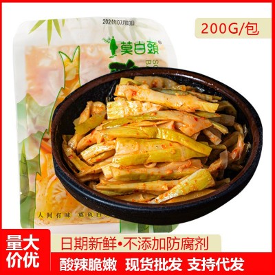 【商用】临安厂家餐饮店批发竹笋酸笋熟食即食酸辣笋尖200g图3