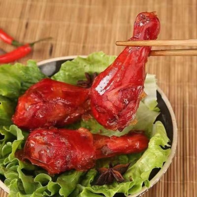 休闲盐焗香卤鸡腿开袋即食真空肉类小吃零食100克琵琶腿批发零售图2