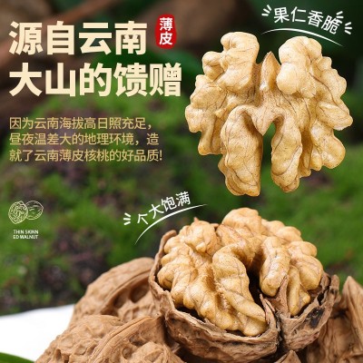 年货核桃云南薄皮核桃带壳生核桃散装批发代发坚果零食新 货核桃图3