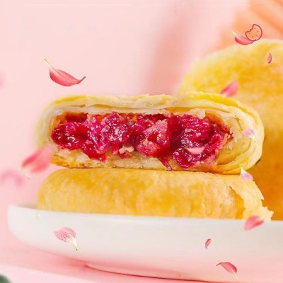 云南花能量鲜花饼玫瑰原味馅料纯手工制作50克/枚工厂直销批发图3